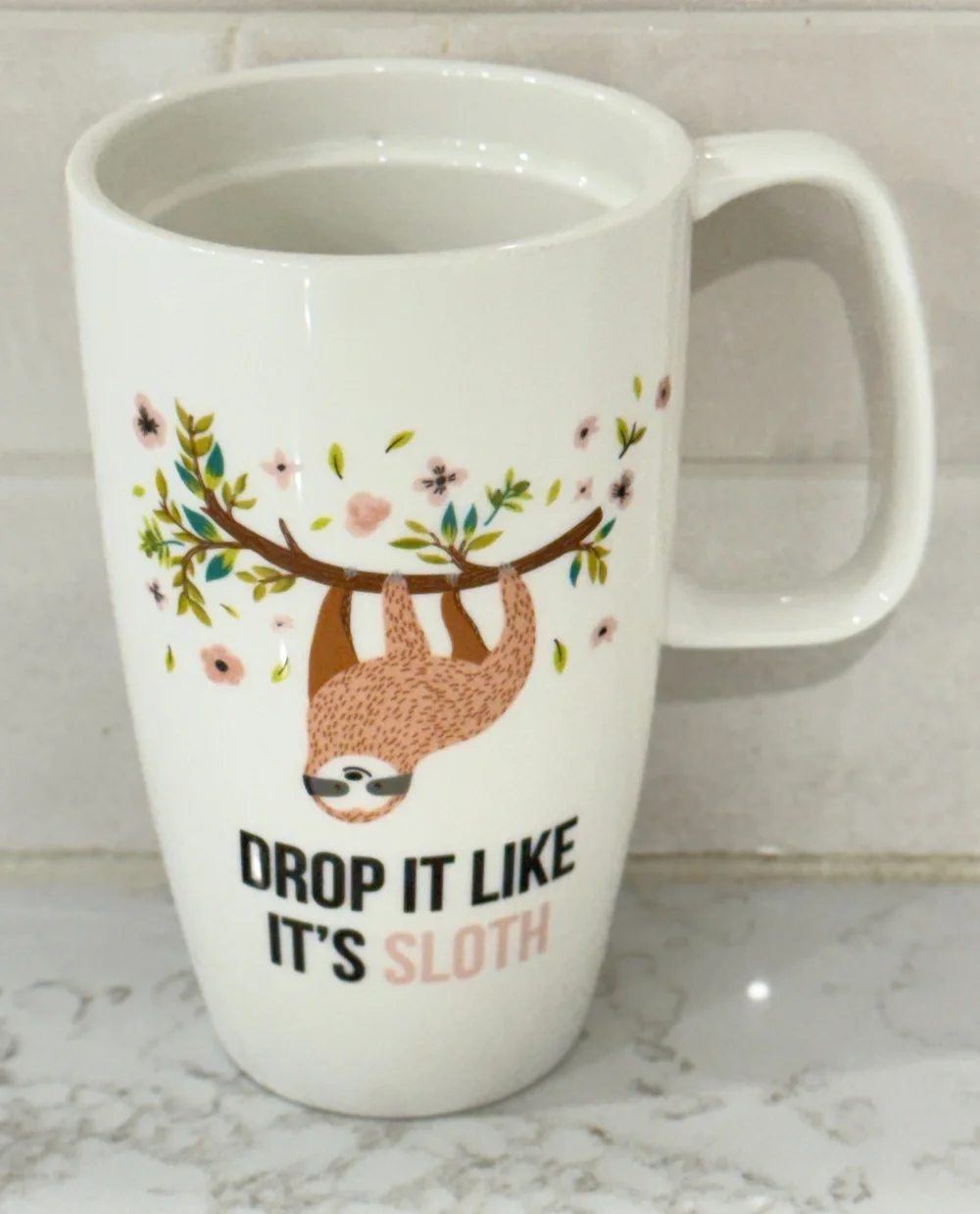 Coco Lola Sloth Mug Drop It Like Its Sloth Tall Ceramic Coffee Cup White 18oz